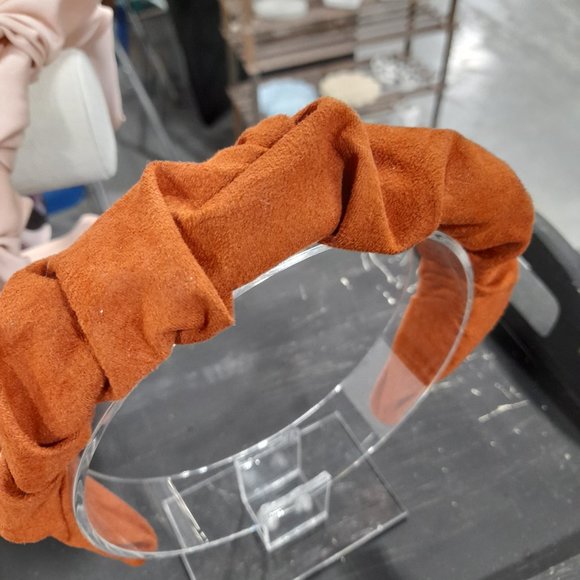 Burnt Orange Faux Suede Headband, Unique Faux Suede Headband - Picture 2 of 3